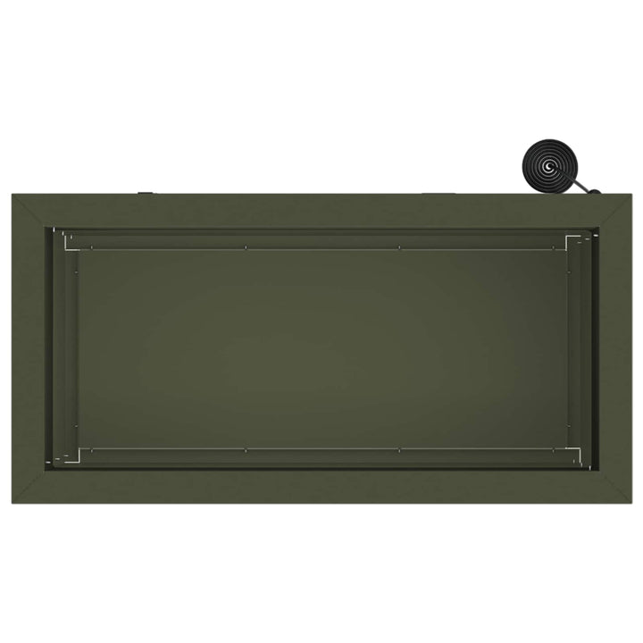 Plantekasse med LED 2 stk. Olivengrøn 30 × 60 × 30 cm Stål