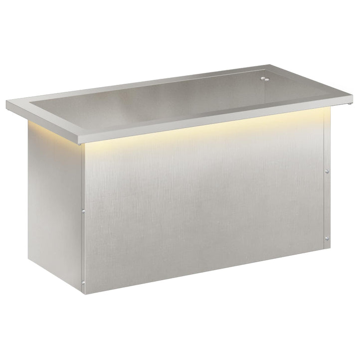 Plantekasse med LED Sølv 30 x 60 x 30 cm Rustfrit stål