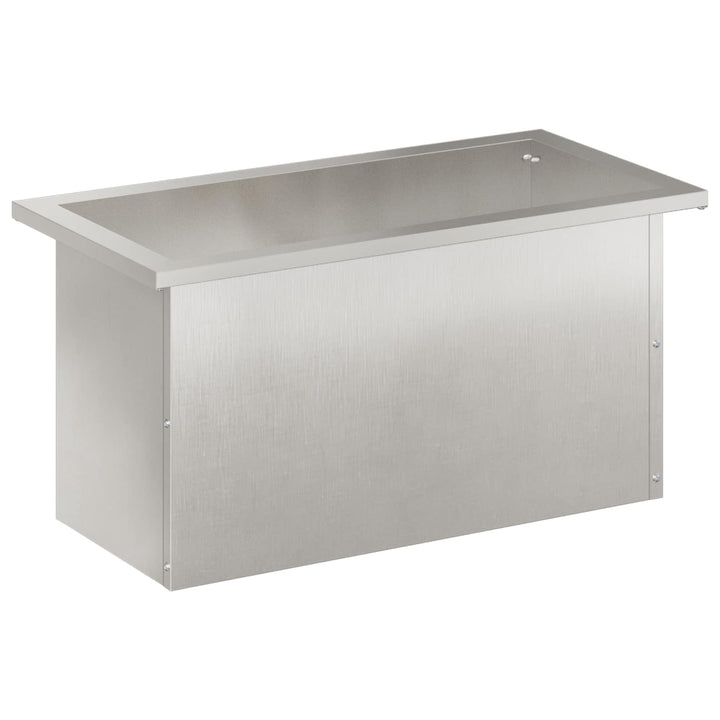 Plantekasse med LED Sølv 30 x 60 x 30 cm Rustfrit stål