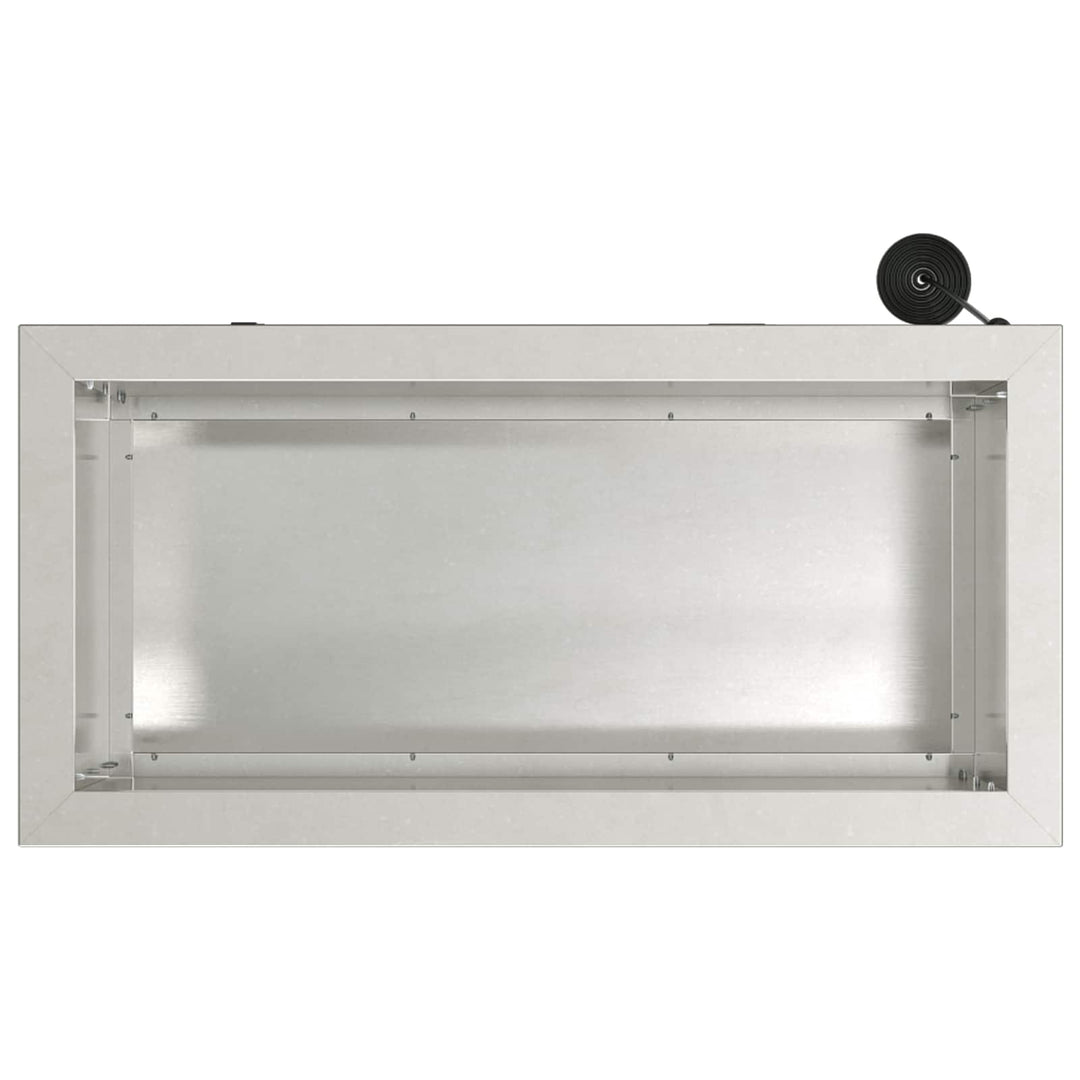 Plantekasse med LED 2 stk. Sølv 30 x 60 x 30 cm Rustfrit stål
