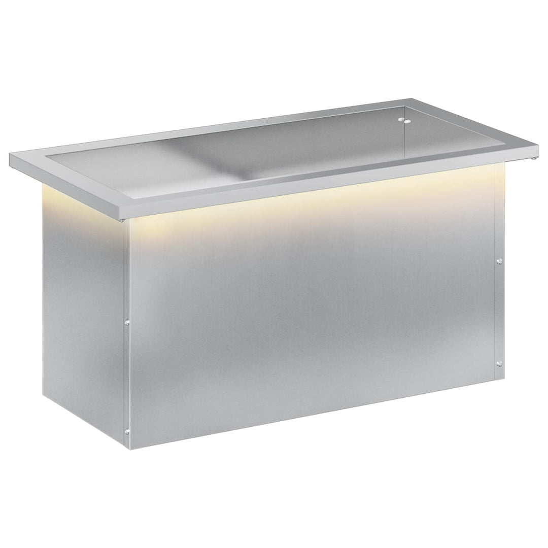 Plantekasse med LED Sølv 30 × 60 × 30 cm Galvaniseret stål