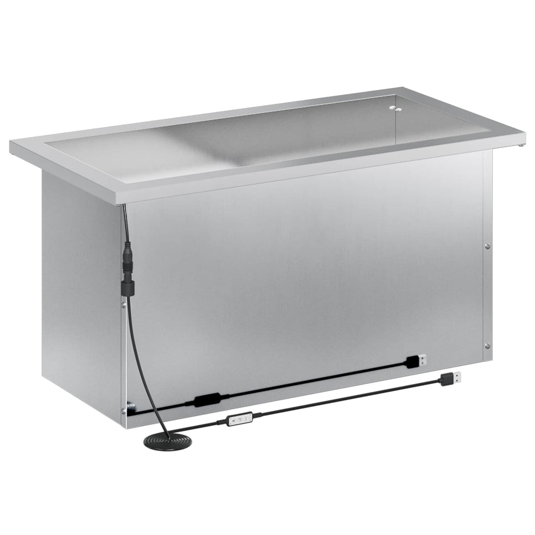 Plantekasse med LED Sølv 30 × 60 × 30 cm Galvaniseret stål