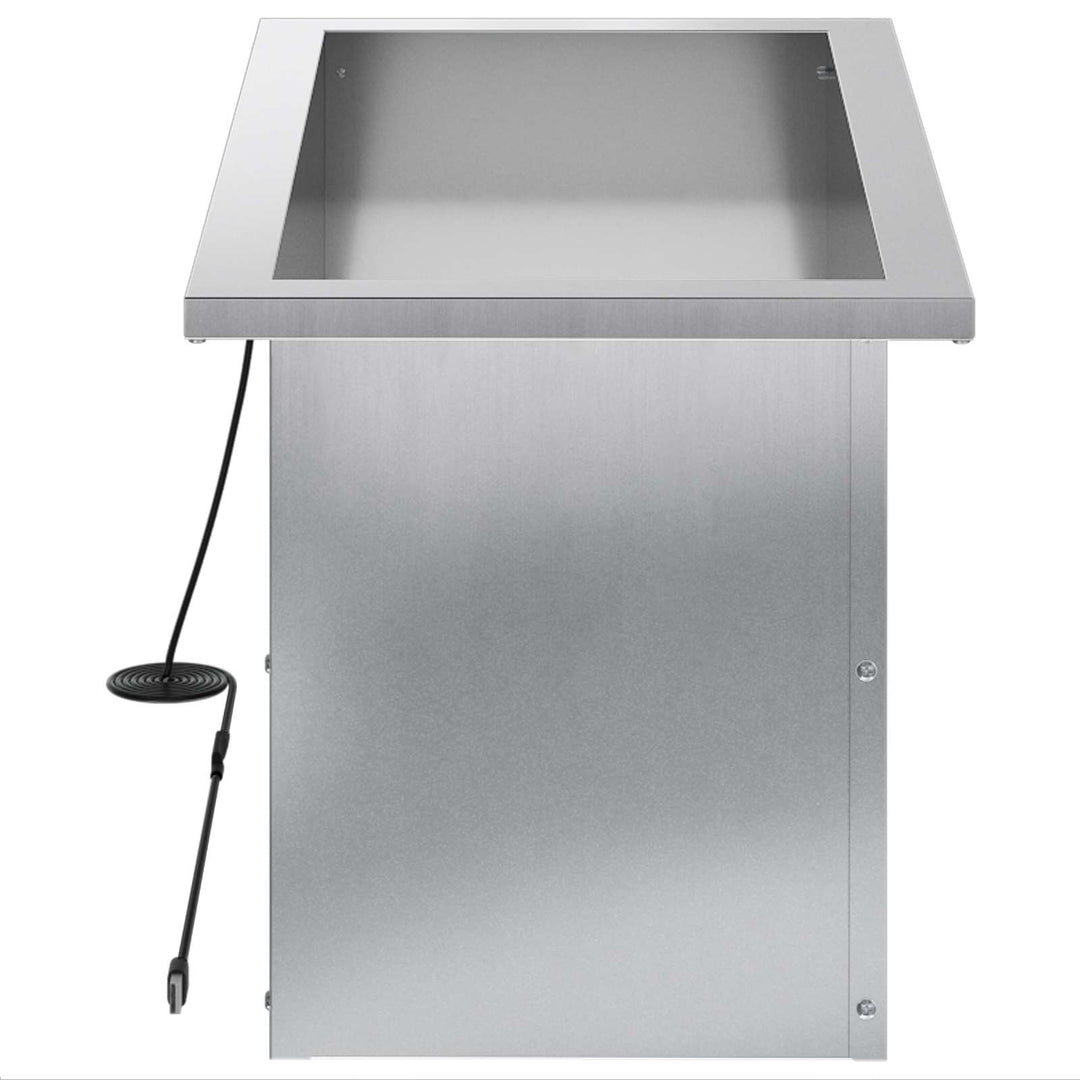 Plantekasse med LED Sølv 30 × 60 × 30 cm Galvaniseret stål
