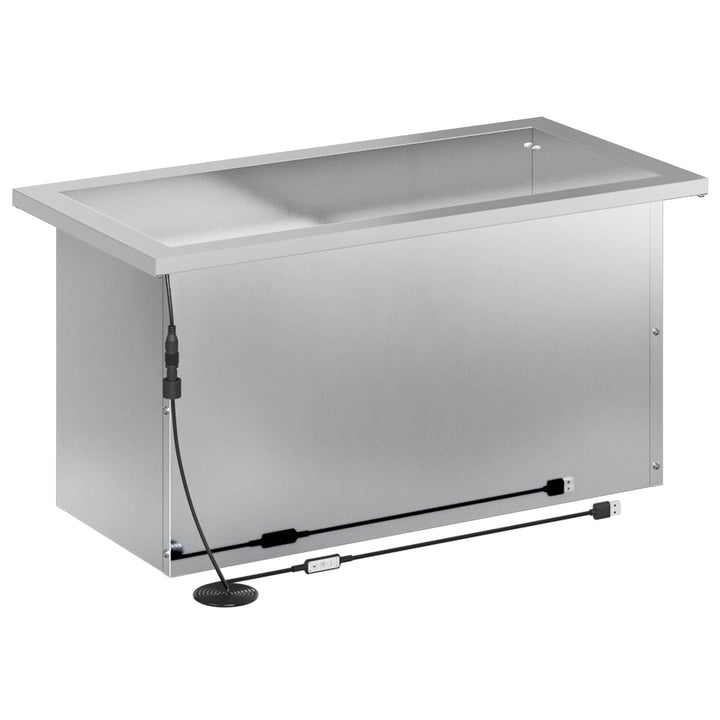 Plantekasse med LED 2 stk. Sølv 30 × 60 × 30 cm