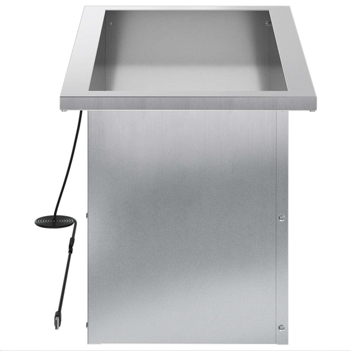 Plantekasse med LED 2 stk. Sølv 30 × 60 × 30 cm