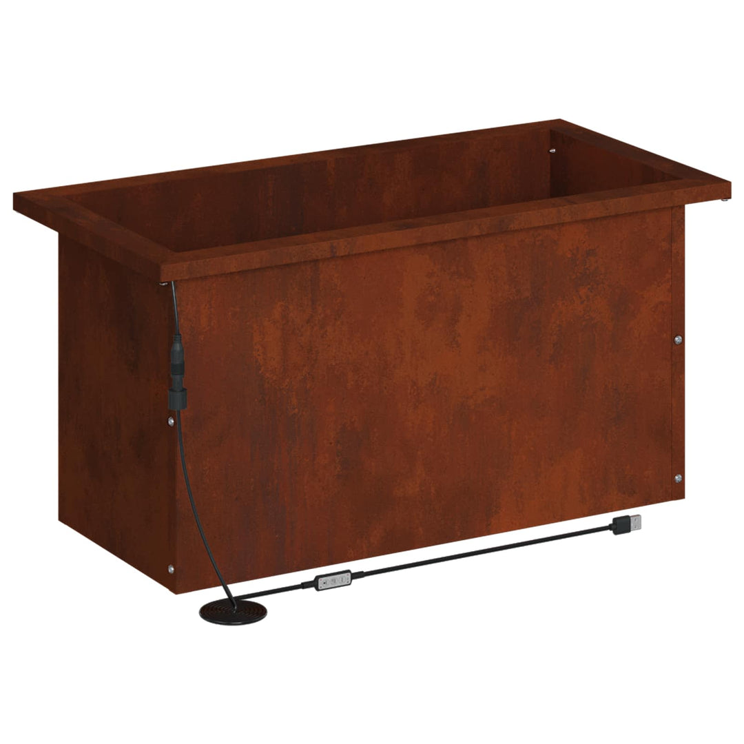 Plantekasse med LED Rusten 30 × 60 × 30 cm Cortenstål