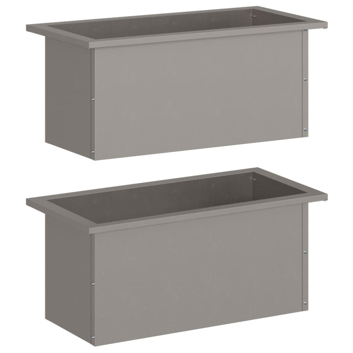 Plantekasse med LED 2 stk. Rusten 30 × 60 × 30 cm Cortenstål
