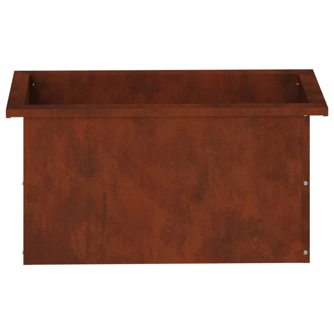 Plantekasse med LED 2 stk. Rusten 30 × 60 × 30 cm Cortenstål