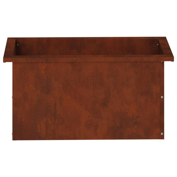 Plantekasse med LED 2 stk. Rusten 30 × 60 × 30 cm Cortenstål