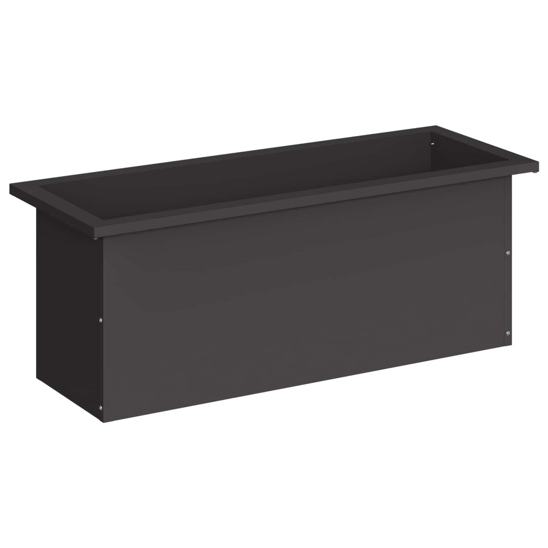Plantekasse med LED Sort 30 x 80 x 30 cm Stål