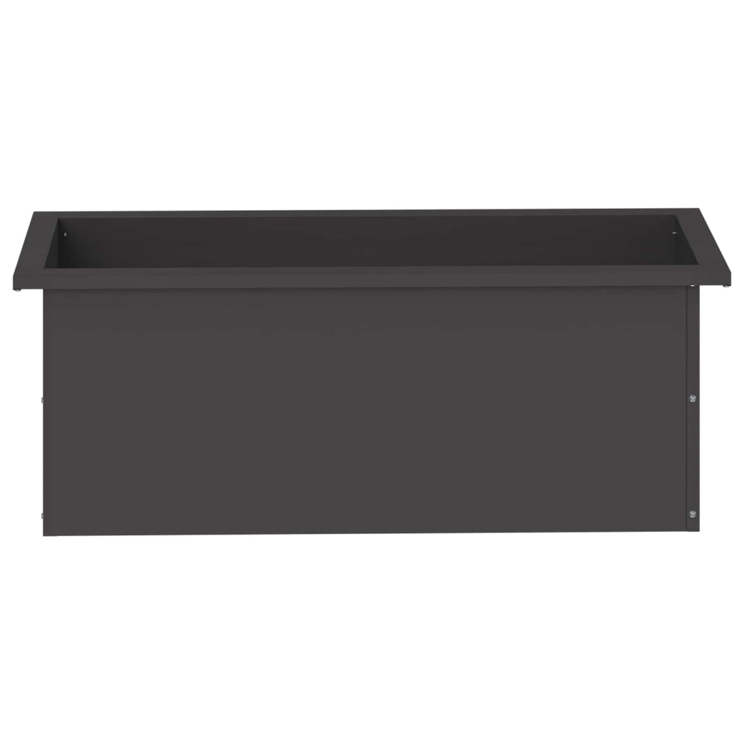 Plantekasse med LED Sort 30 x 80 x 30 cm Stål
