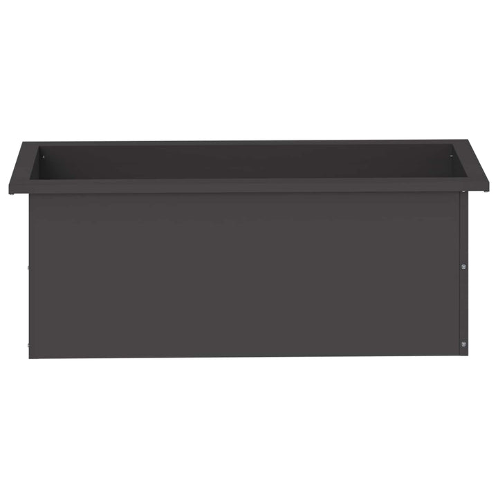 Plantekasse med LED Sort 30 x 80 x 30 cm Stål