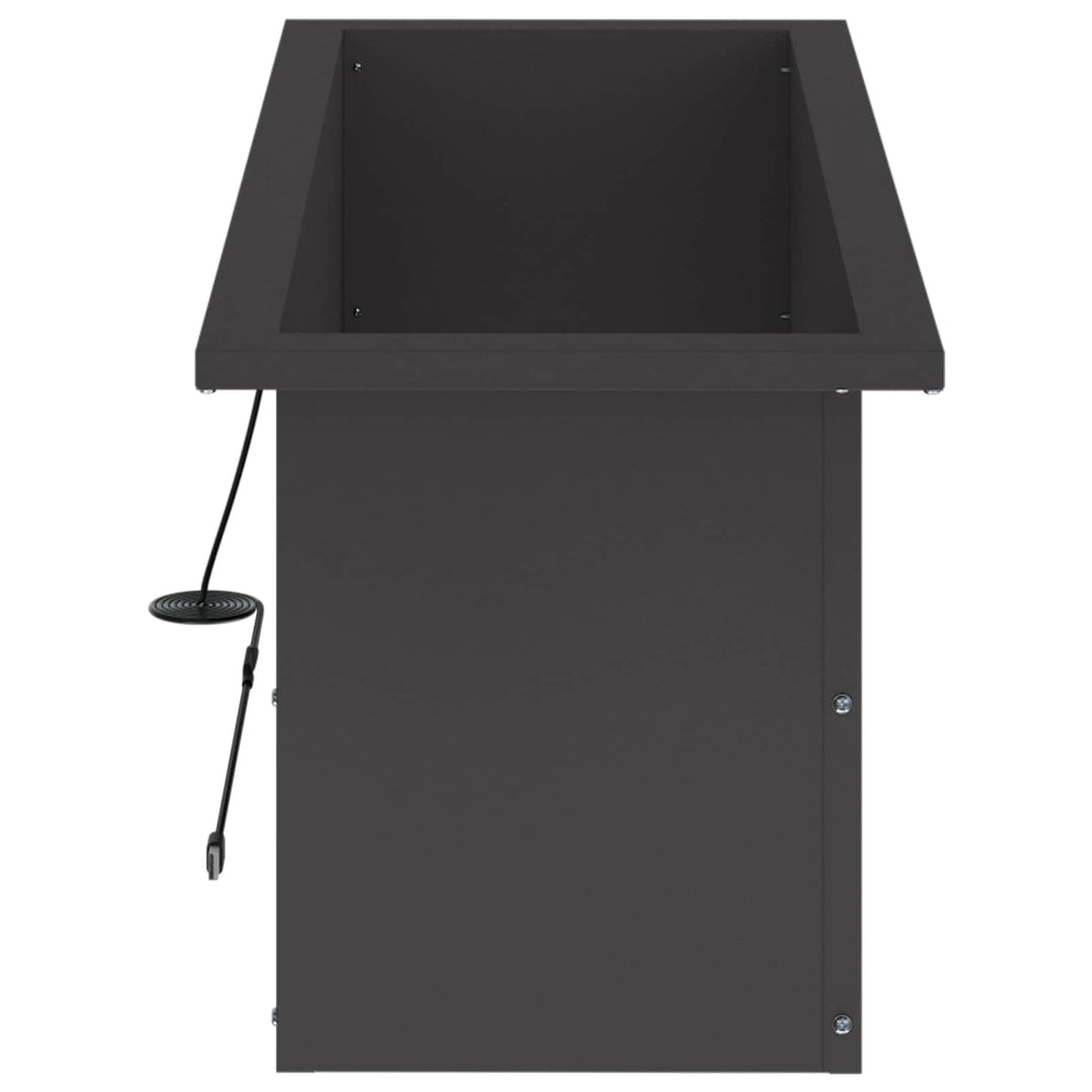 Plantekasse med LED Sort 30 x 80 x 30 cm Stål