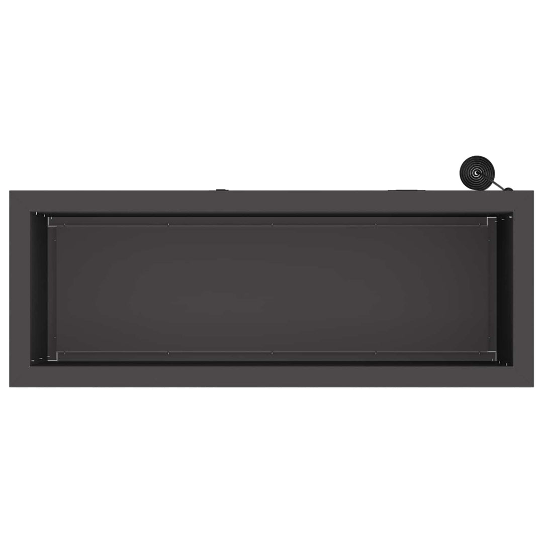 Plantekasse med LED Sort 30 x 80 x 30 cm Stål