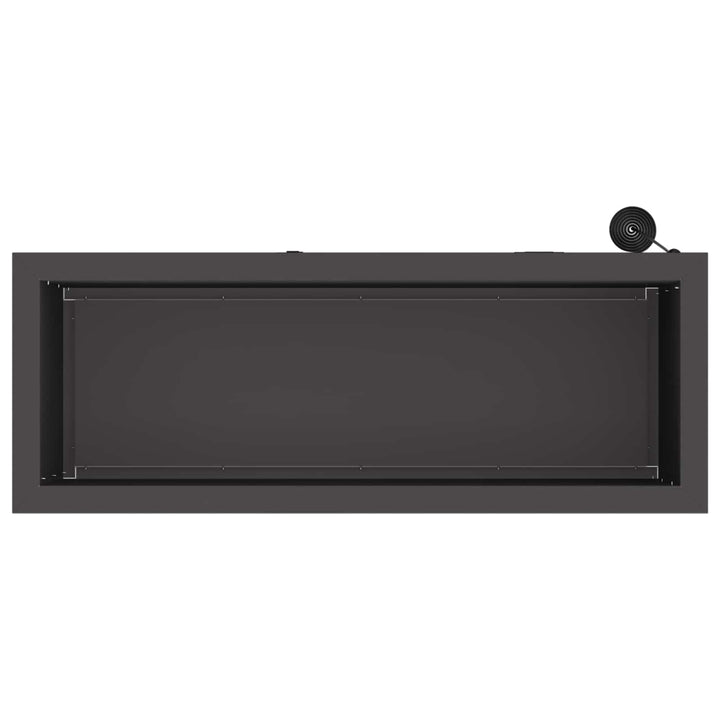 Plantekasse med LED Sort 30 x 80 x 30 cm Stål