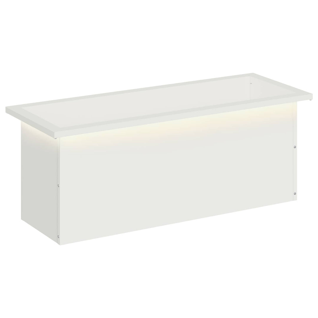 Plantekasse med LED Hvid 30 x 80 x 30 cm Stål