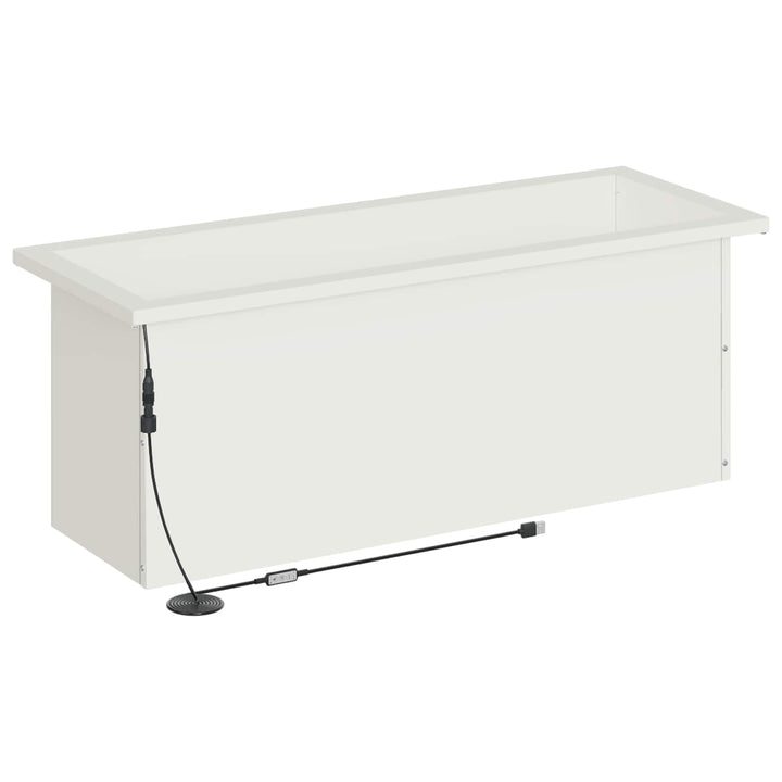 Plantekasse med LED Hvid 30 x 80 x 30 cm Stål