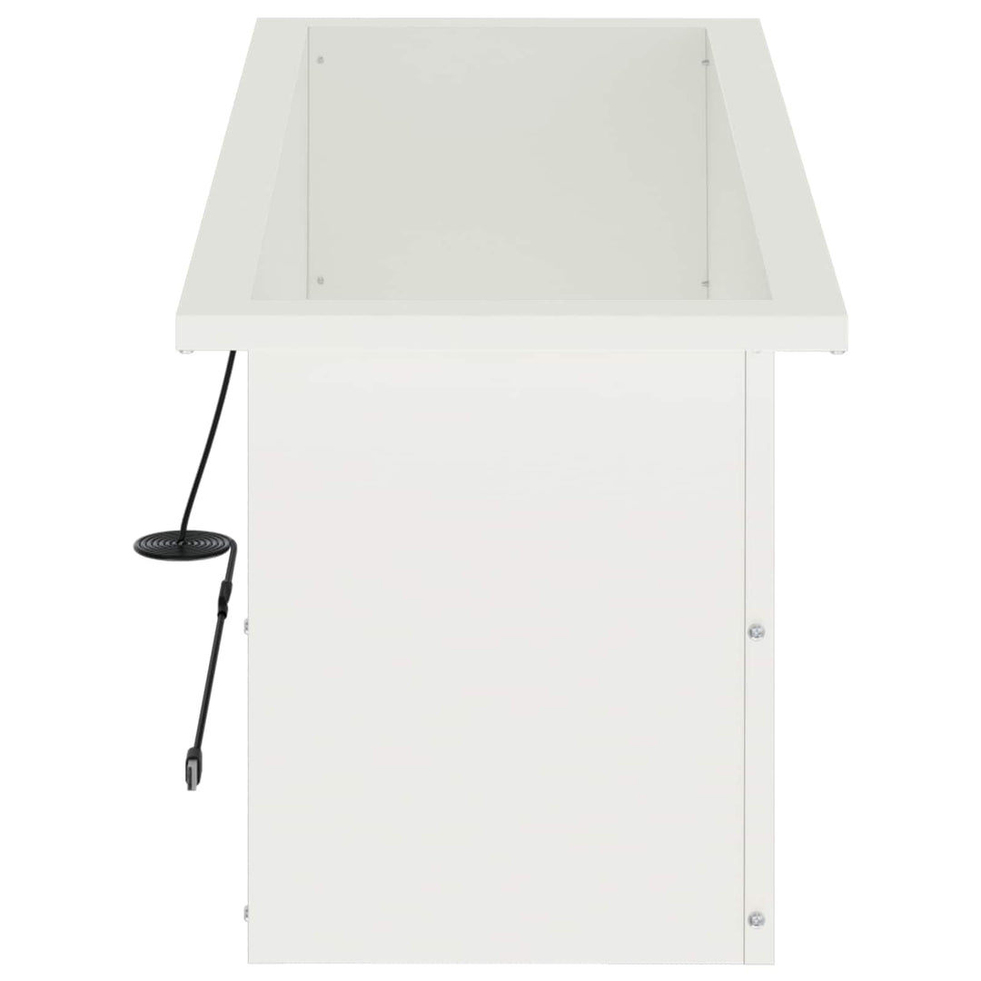 Plantekasse med LED Hvid 30 x 80 x 30 cm Stål
