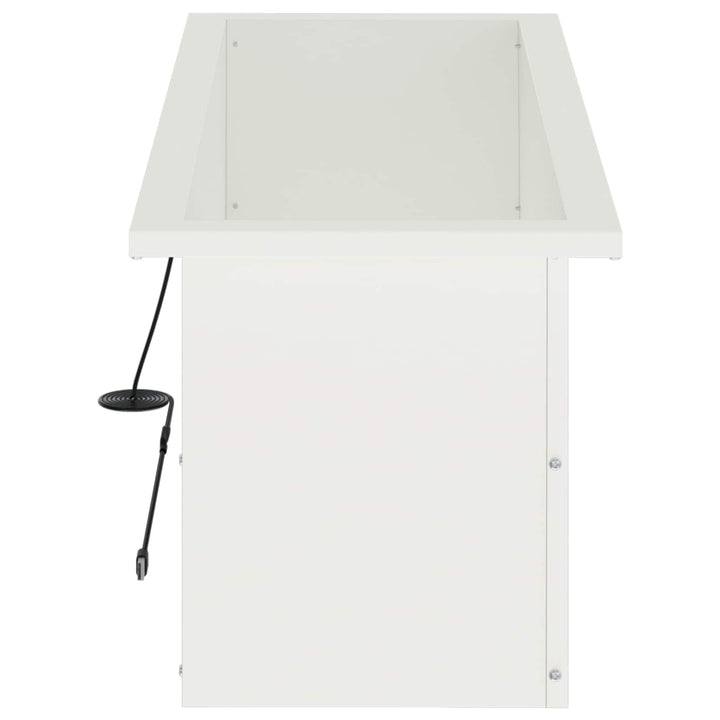Plantekasse med LED Hvid 30 x 80 x 30 cm Stål