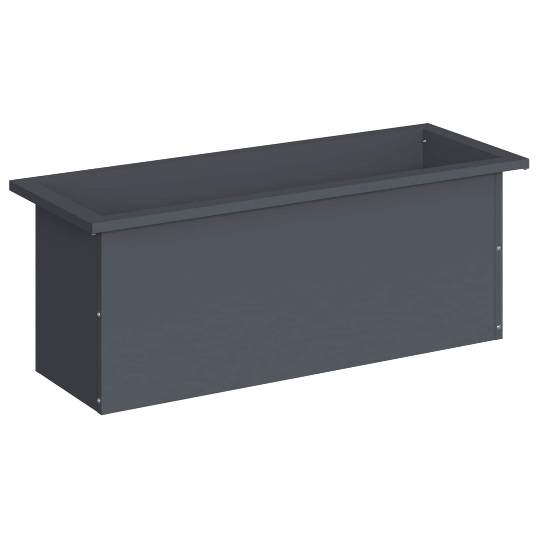 Plantekasse med LED Antracit 30 x 80 x 30 cm Stål