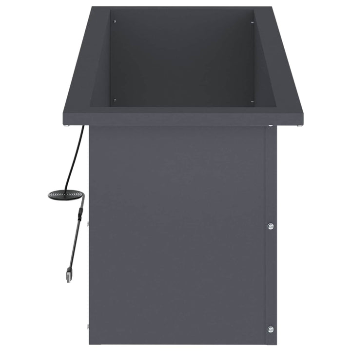 Plantekasse med LED Antracit 30 x 80 x 30 cm Stål