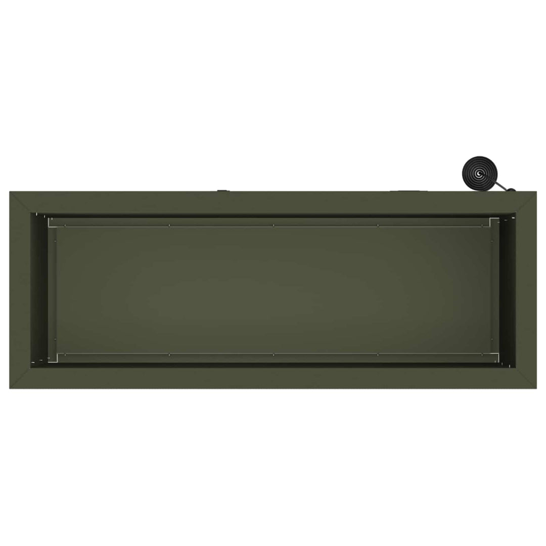 Plantekasse med LED Olivengrøn 30 x 80 x 30 cm Stål