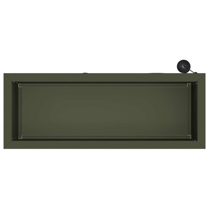 Plantekasse med LED Olivengrøn 30 x 80 x 30 cm Stål