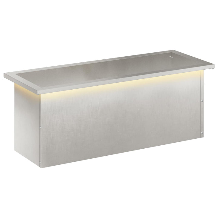 Plantekasse med LED Sølv 30 x 80 x 30 cm Rustfrit stål