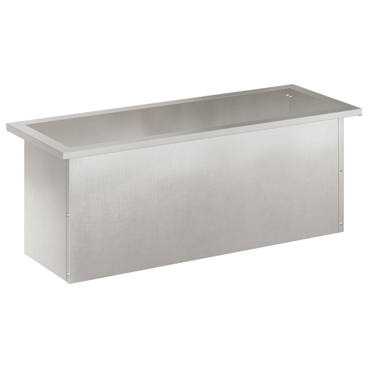 Plantekasse med LED Sølv 30 x 80 x 30 cm Rustfrit stål