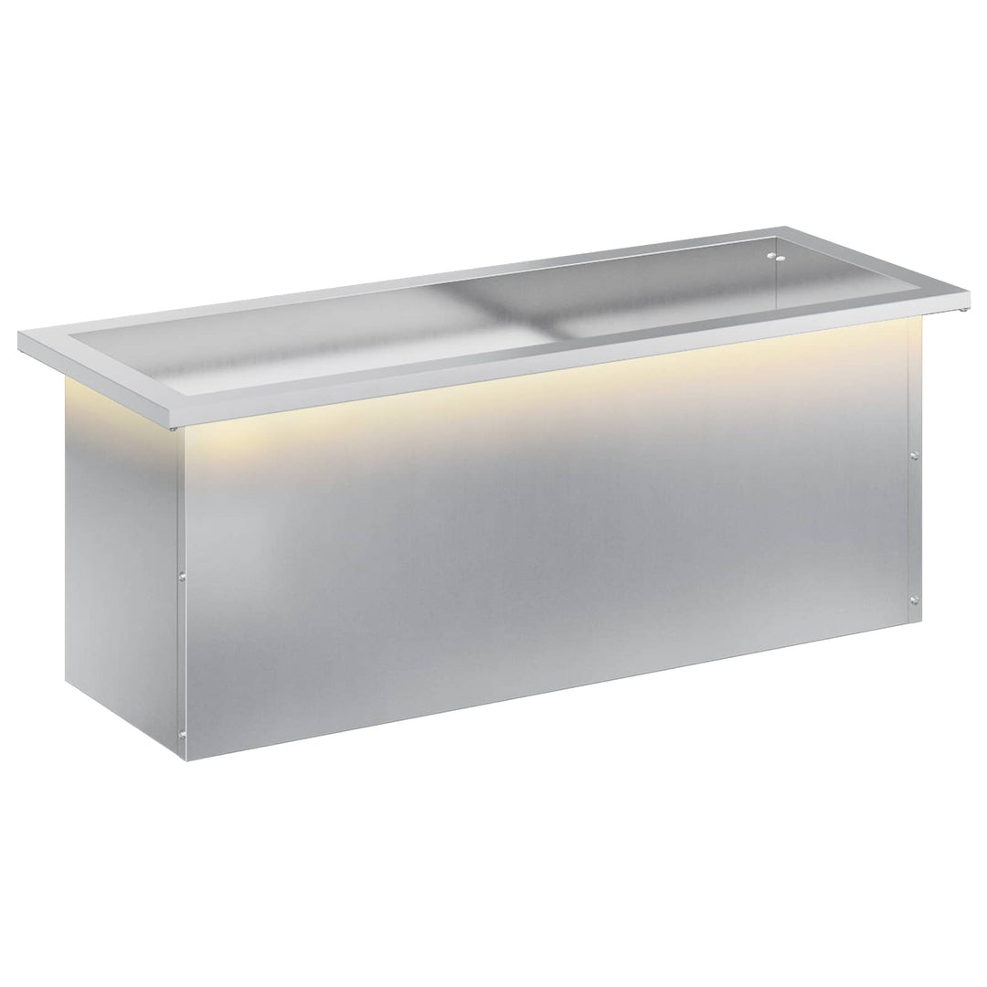 Plantekasse med LED Sølv 30 x 80 x 30 cm Galvaniseret stål