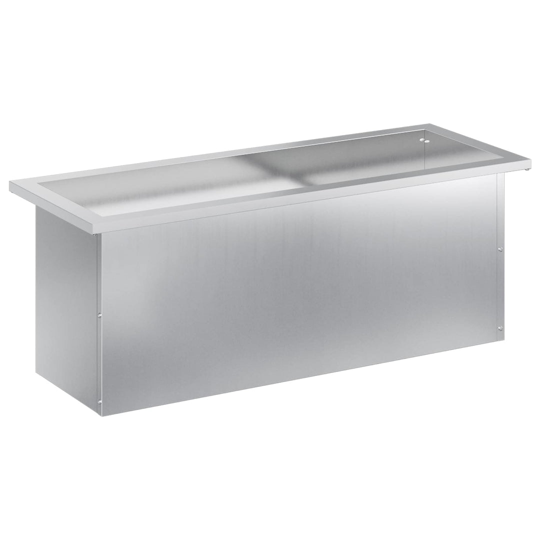 Plantekasse med LED Sølv 30 x 80 x 30 cm Galvaniseret stål