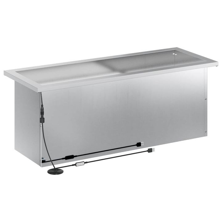 Plantekasse med LED Sølv 30 x 80 x 30 cm Galvaniseret stål