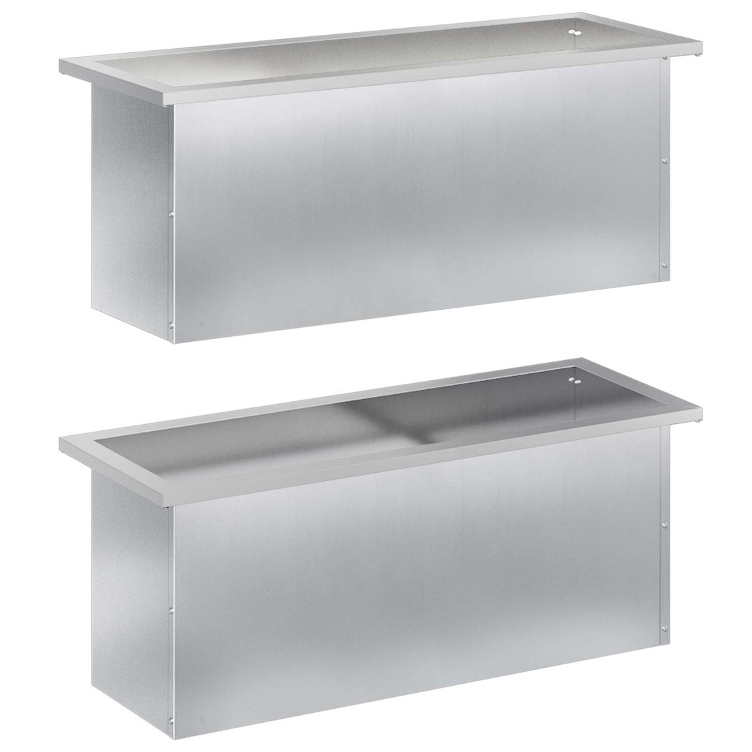 Plantekasse med LED 2 stk. Sølv 30 x 80 x 30 cm