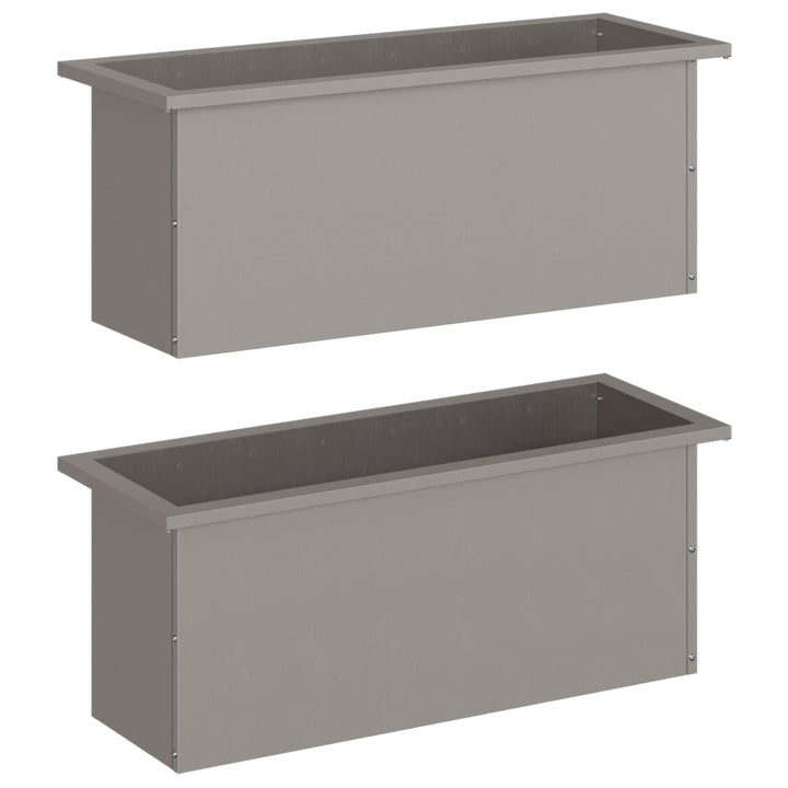 Plantekasse med LED 2 stk. Rusten 30 x 80 x 30 cm Cortenstål