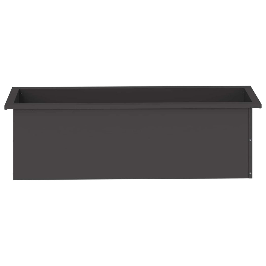 Plantekasse med LED Sort 30 x 100 x 30 cm Stål