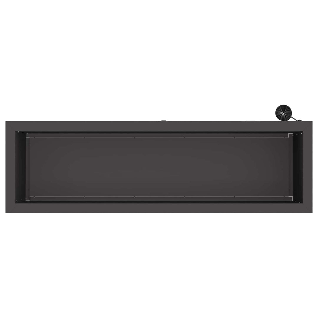 Plantekasse med LED Sort 30 x 100 x 30 cm Stål