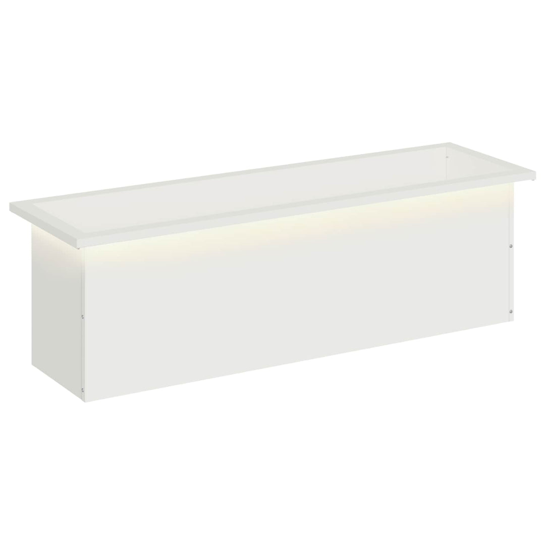 Plantekasse med LED Hvid 30 × 100 × 30 cm Stål
