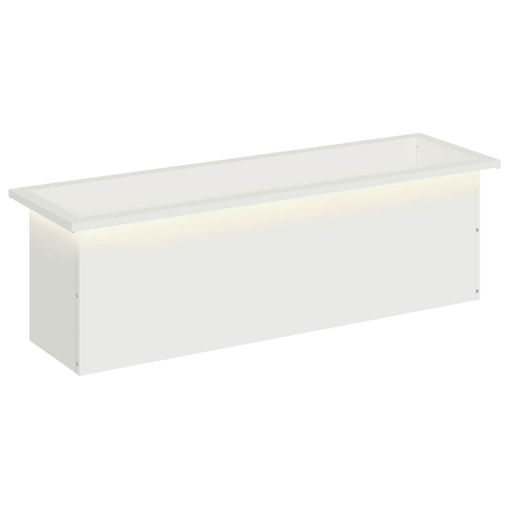 Plantekasse med LED Hvid 30 × 100 × 30 cm Stål