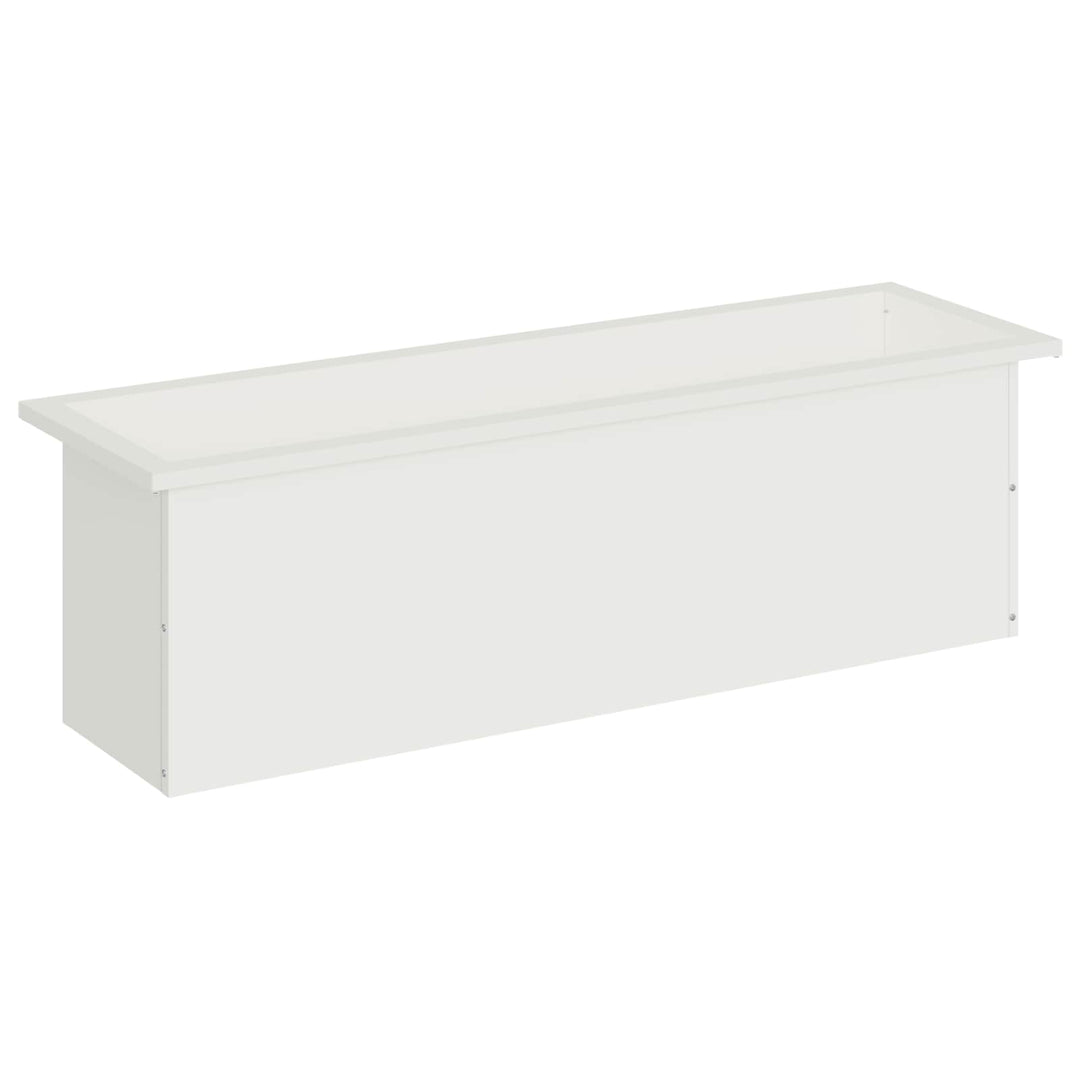 Plantekasse med LED Hvid 30 × 100 × 30 cm Stål