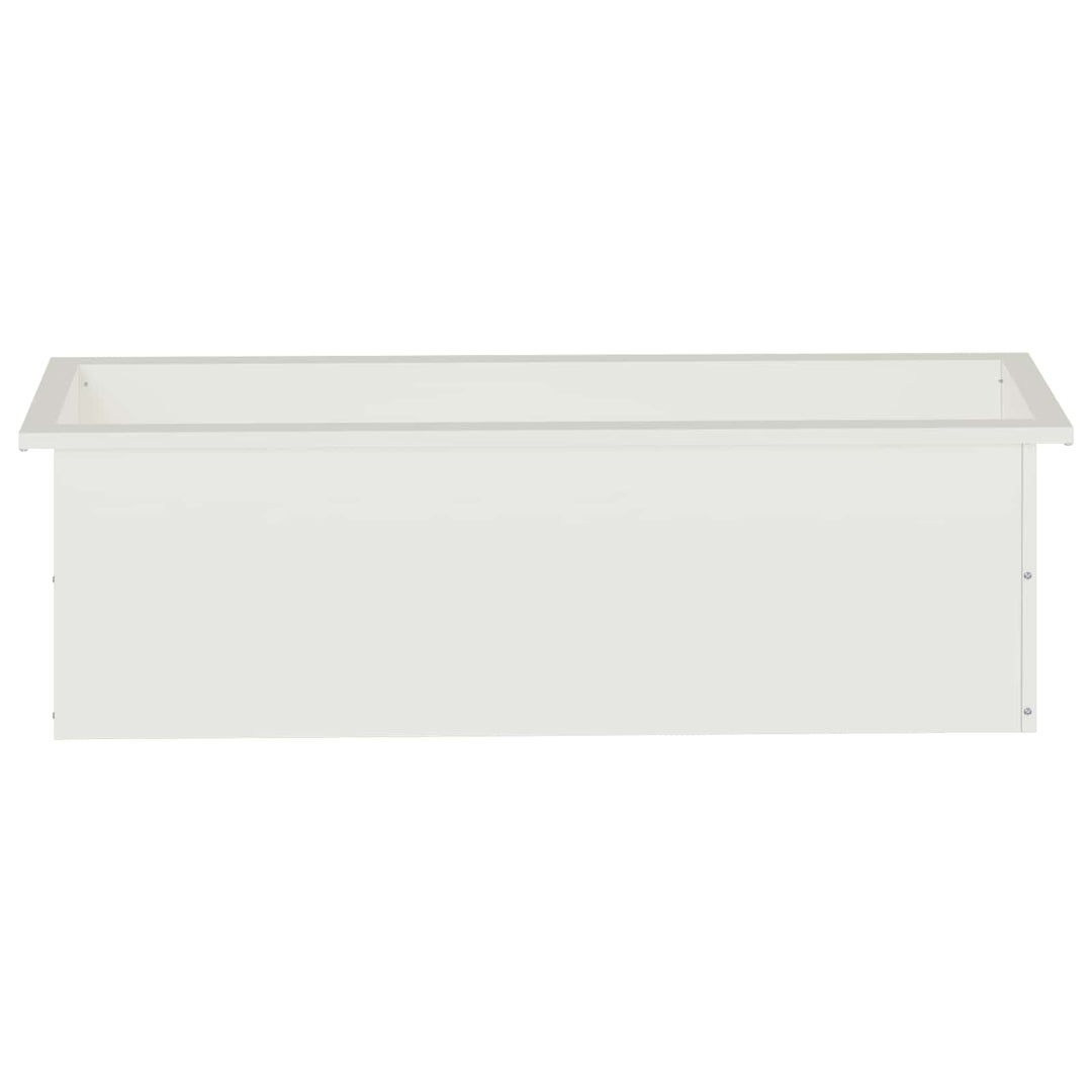 Plantekasse med LED Hvid 30 × 100 × 30 cm Stål