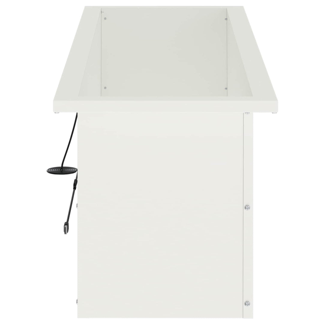 Plantekasse med LED Hvid 30 × 100 × 30 cm Stål