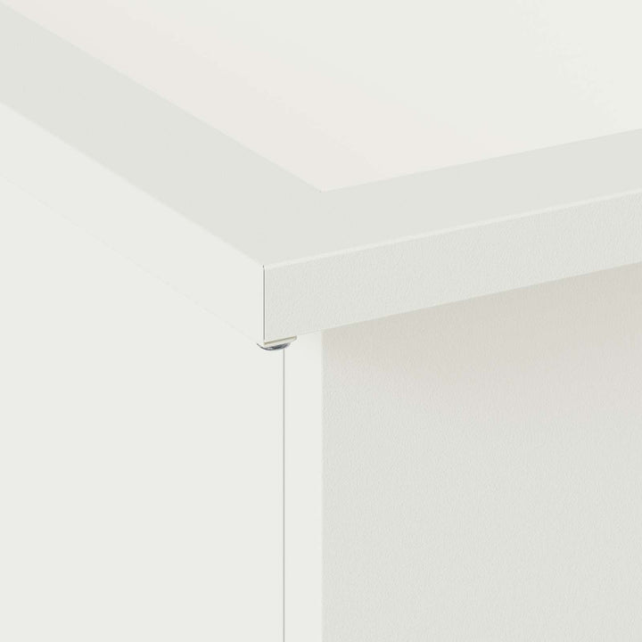 Plantekasse med LED 2 stk. Hvid 30 × 100 × 30 cm Stål
