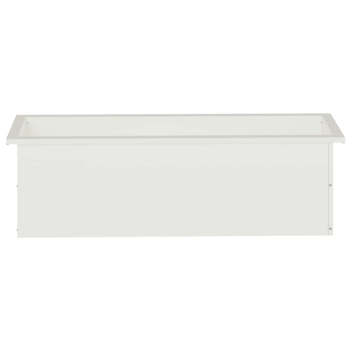 Plantekasse med LED 2 stk. Hvid 30 × 100 × 30 cm Stål