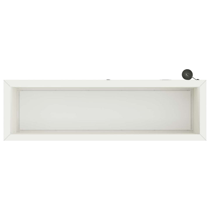 Plantekasse med LED 2 stk. Hvid 30 × 100 × 30 cm Stål
