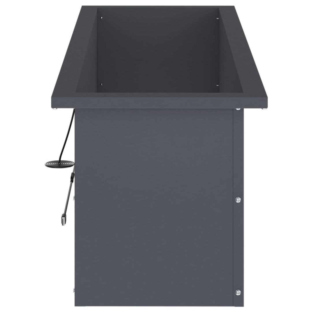 Plantekasse med LED Antracit 30 × 100 × 30 cm Stål