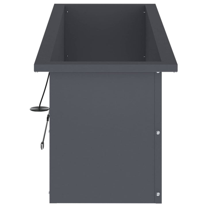 Plantekasse med LED Antracit 30 × 100 × 30 cm Stål