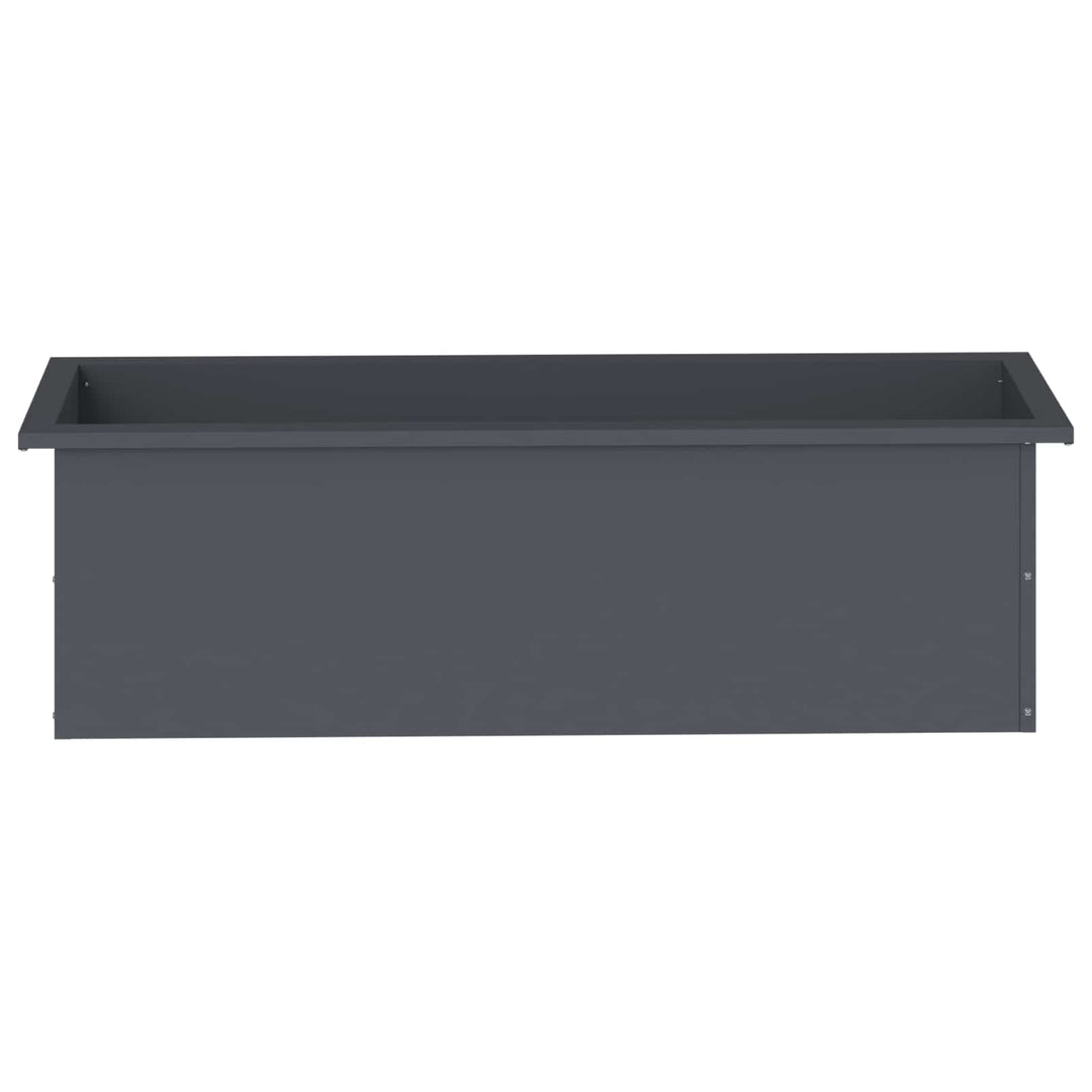 Plantekasse med LED 2 stk. Antracit 30 x 100 x 30 cm Stål