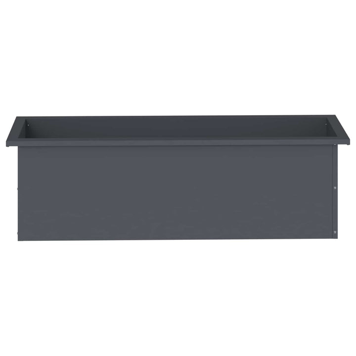Plantekasse med LED 2 stk. Antracit 30 x 100 x 30 cm Stål