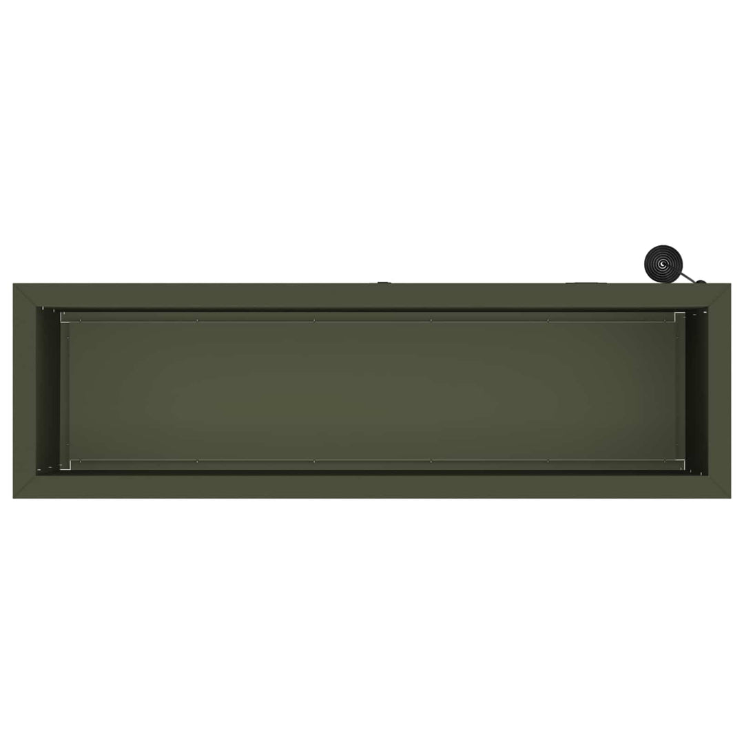 Plantekasse med LED Olivengrøn 30 × 100 × 30 cm Stål
