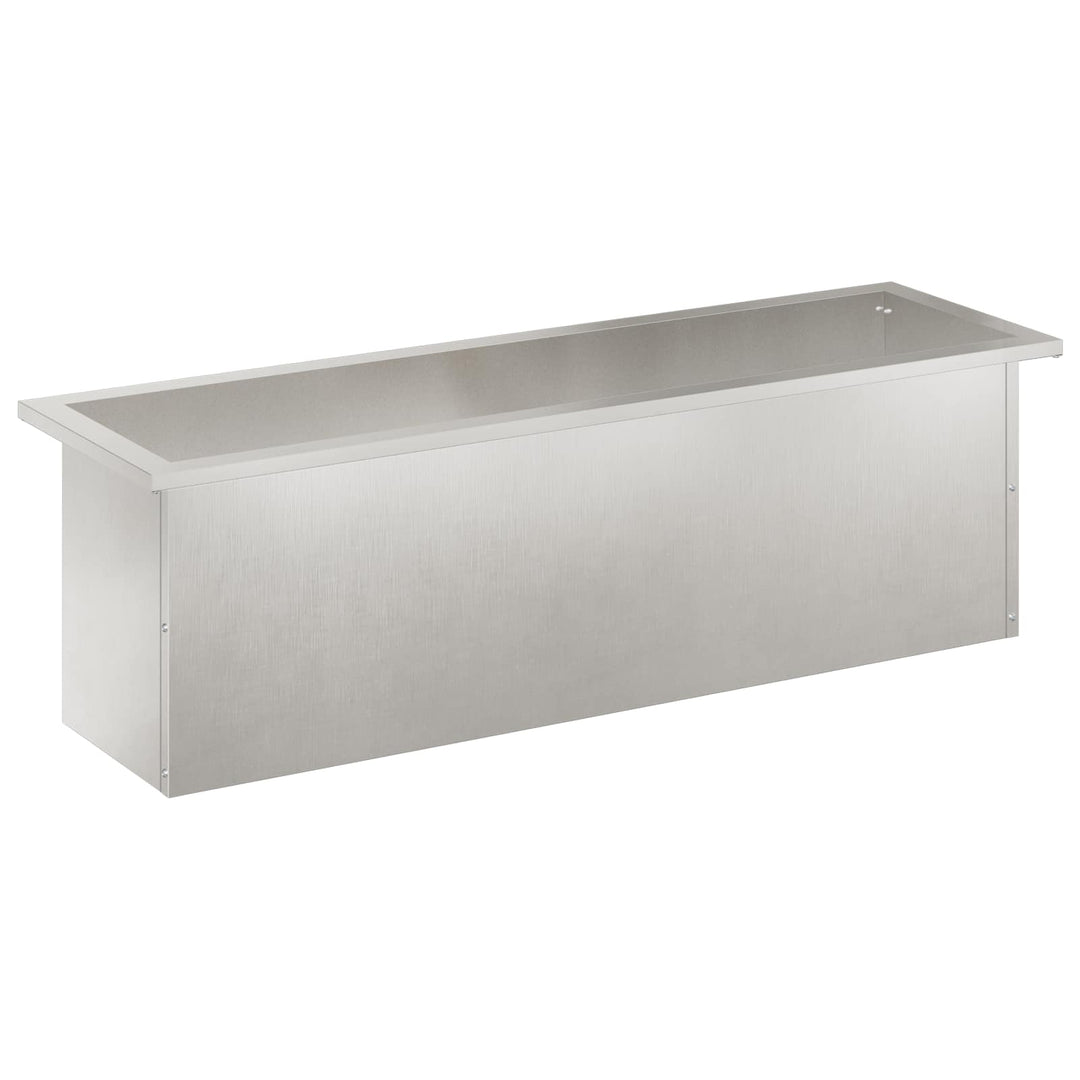 Plantekasse med LED Sølv 30 x 100 x 30 cm Rustfrit stål